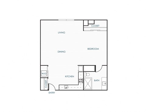 Floor plan for studio, 1 bath, 904 sqft